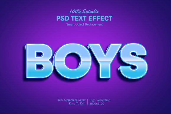 3D Blue Gradient Photoshop Text Effect