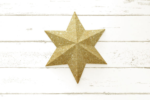 3D Folded Paper Star with 6 Points SVG