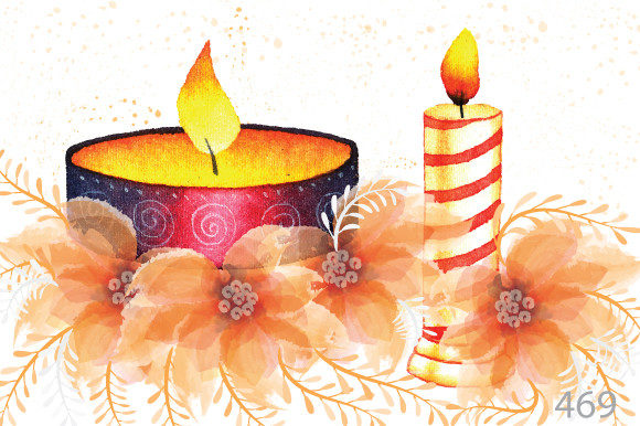 3d Hand Painted Watercolor Candle Art