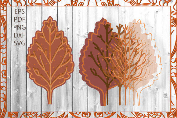 3D Mom Brown Leaf Art SVG