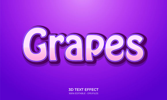 3D Text Effect - Grapes Text Style