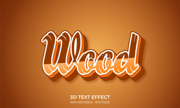 3D Text Effect - Wood Text Style