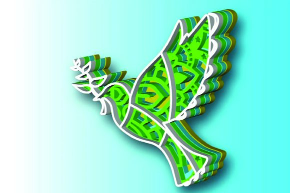 Dove, 4 Layers, 3D Mandala: Elevating Laser Cutting with Depth and Precision