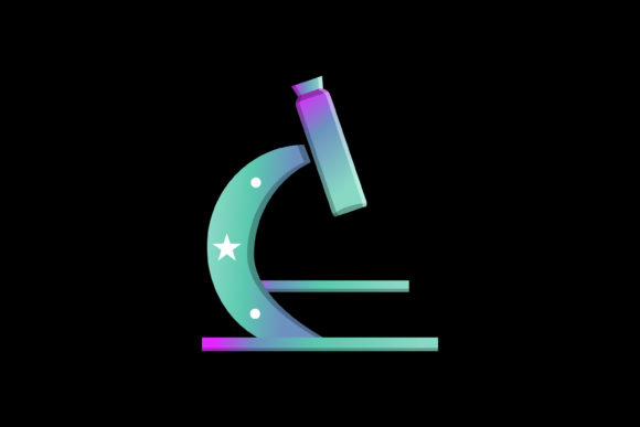 Elevate Your Designs with a Medical Icon Featuring a Cool 3D Microscope