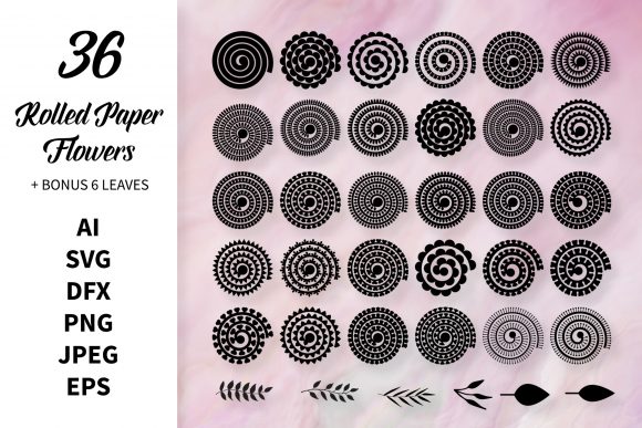 Rolled Paper 3D Flowers Set